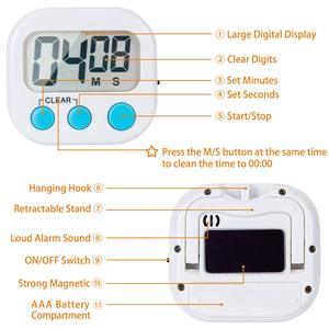 Multi-funzione Timer elettronico magnetico Timer digitale grande Display LCD il forte/silenzioso interruttore conto alla rovescia della cucina Timer - Product Image 5