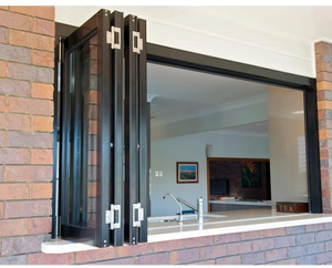 Extrem feiner Rahmen Aluminium-Klapp fenster aus gehärtetem Glas Schiebe-Stil mit festem Stil Französisches Design Villen Wärme isolation funktion - Product Image 4