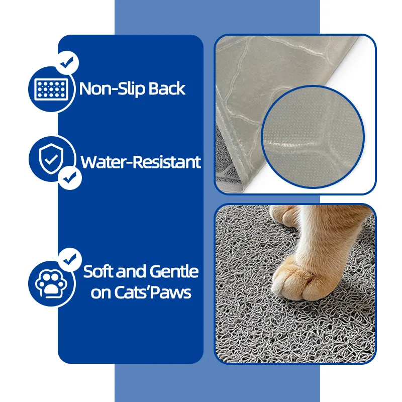 Strato inferiore impermeabile facile da pulire proteggi i tappetini per gatti da pavimento tappetini per lettiera per gatti in PVC