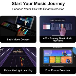 PopuPiano умная фортепианная клавиатура с миди-контроллером умная светодиодная клавиатура интеллектуальная Интерактивная клавиатура с аккордами для начинающих