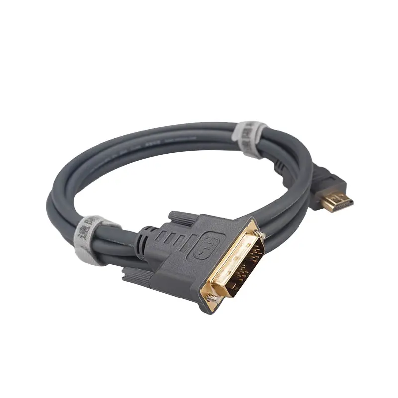 ที่มีคุณภาพสูง1080จุด18 + 1ขาสาย DVI วิดีโอ DVI 2พอร์ตชุบทองชาย2พัน DVI ไปยังสาย HDMI