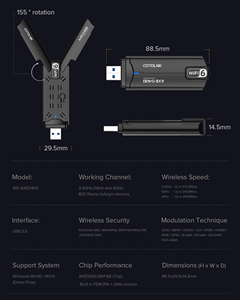 Uzun menzilli USB kablosuz wlan/lan ağ arabirim kartı harici anten ile masaüstü/dizüstü bilgisayar için CF-972AX kablosuz wifi adaptörü - Product Image 6