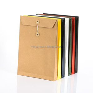 Benutzer definiertes Logo Eco Friend Druck Kleidung Verpackung Mailer Umschlag Kraft Umschlag mit Knopf und Schnur verschluss mit Zwickel - Product Image 1