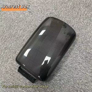 MRD Carbon Fiber Replaced <strong>Armrest</strong> Cover Fit for INFINITI Q50 2014+ Real Carbon Fiber Honeycomb Made Arm Rest