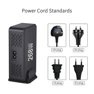 268W GaN Charger 8 <strong>in</strong> <strong>1</strong> USB C Desktop Family Phone Charging Station for Multiple Devices Charging Ports with EU/US/<strong>AU</strong> Plug/UK - Product Image 5