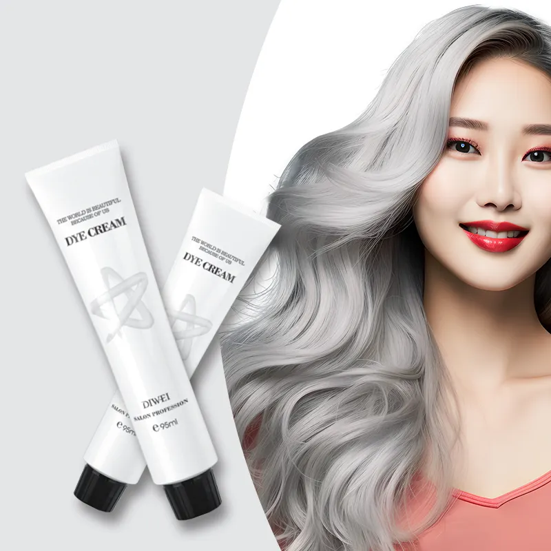 Diwei Hair Dye Light Gray Cor do cabelo rapidamente Corantes e corrige Cor duradoura Efetivamente Moda Whitening Hair Coloring Cream