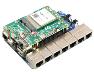 Scheda di sviluppo MPRG7 per <span class=keywords><strong>Raspberry</strong></span> <span class=keywords><strong>Pi</strong></span> 5 PCIe a 7 vie Gigabit <span class=keywords><strong>Ethernet</strong></span> con RPi OS e disco Router Soft Free OpenWRT