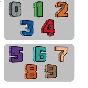 Çocuk numarası deformasyon Robot eğitim Diy montaj renkli dijital matematik sembol yapı taşı Robot oyuncaklar - Product Image 3