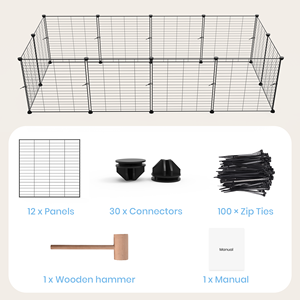 Parc cochon d'inde C & C Cages DIY Grille Métallique Clôture pour Lapin Petit Animal Petit Animal Habitat 12PCS Panneaux - Product Image 3