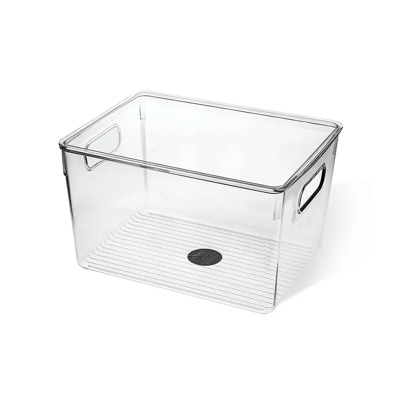 Caja apilable de plástico transparente con tapa para almacenamiento de alimentos, nevera de cocina, venta al por mayor de fábrica