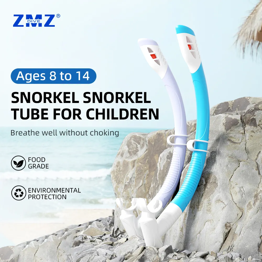 Çocuklar için yeni ürün desig tüplü dalış şnorkel silikon şnorkel
