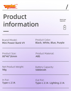 2024 New <strong>Design</strong> Mini Portable 5000mAh Capacity Capsule Power Bank Charger Built-In Cable 10.5W <strong>Output</strong> Type-c <strong>Input</strong> Interface - Product Image 6