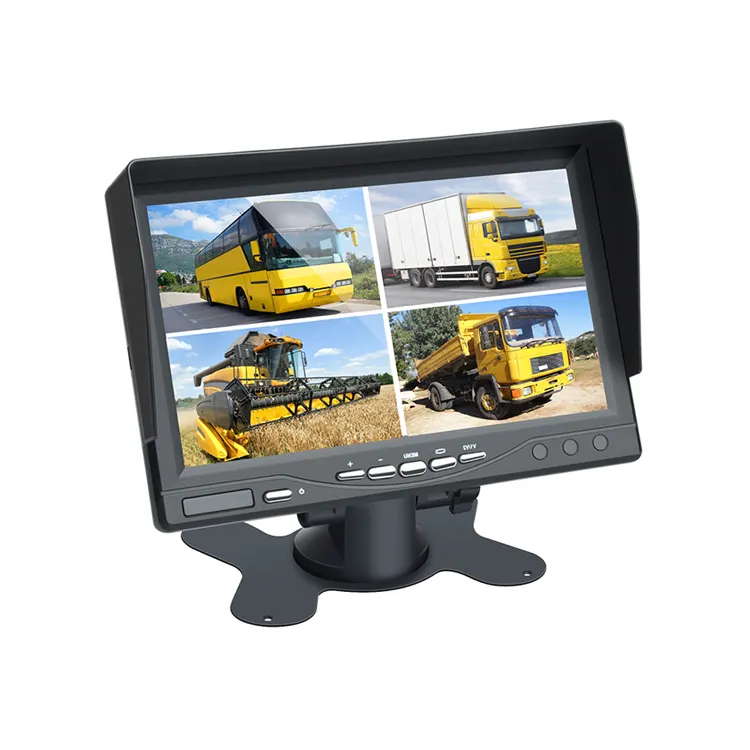 Venta caliente 800x480 Quad pantalla Monitor de 7 pulgadas TFT LCD 360 Monitor de coche retrovisor