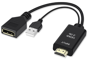 4K60Hz activo HDMI 2,0 macho a DisplayPort 1,2 adaptador hembra para PS4/5 Mac Mini salida HDMI a entrada DP Cables de audio y video