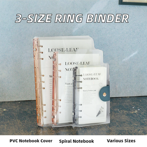 Kinh doanh bán buôn PVC máy tính xách tay trong suốt 3 kích cỡ (A5 B5) Vòng chất kết dính Loose-Leaf xoắn ốc chỉ số cho Lưu ý chụp Trường Nhật ký - Product Image 2
