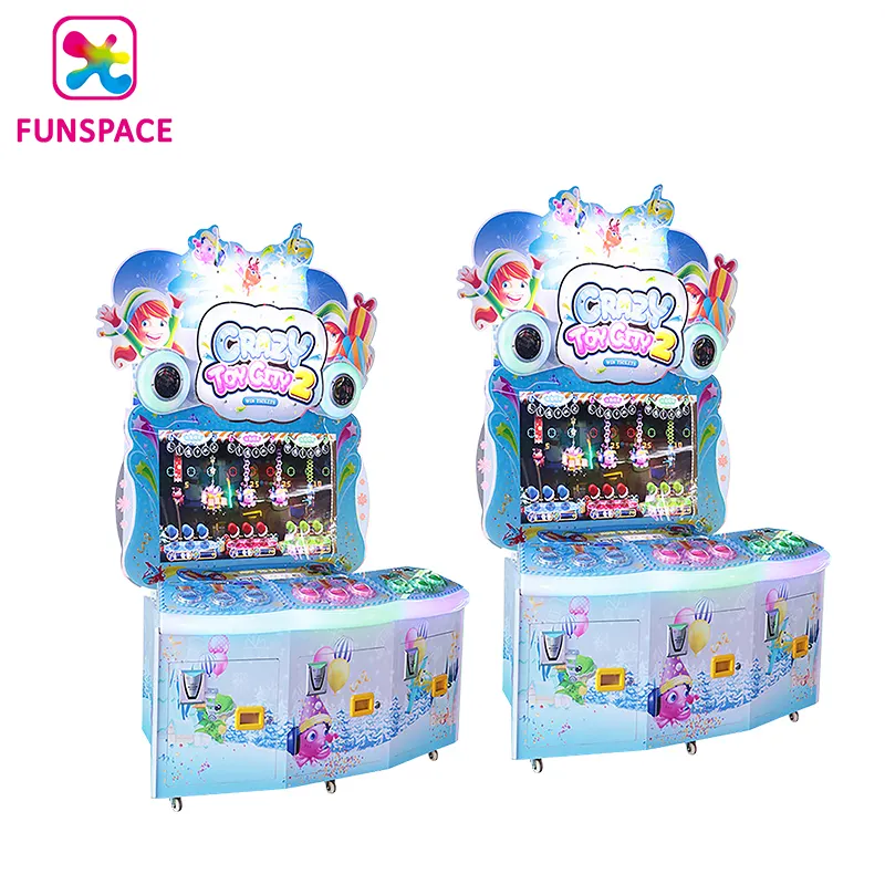 Funspace Atacado jogo de arcade, máquina de jogo de redenção operada por moedas, jogo de tiro para crianças e crianças, Toy City 2 3 jogadores