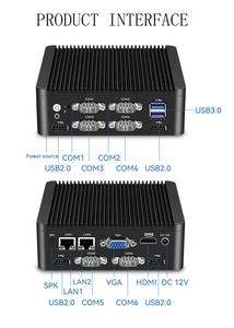 เดสก์ท็อปพีซีขนาดเล็ก Intel Gemini J4125/J5005/N4100/N5000 RS485 6COM SO-DIMM DDR4พร้อมอลูมิเนียมพัดลมหม้อน้ำคอมพิวเตอร์ - Product Image 5