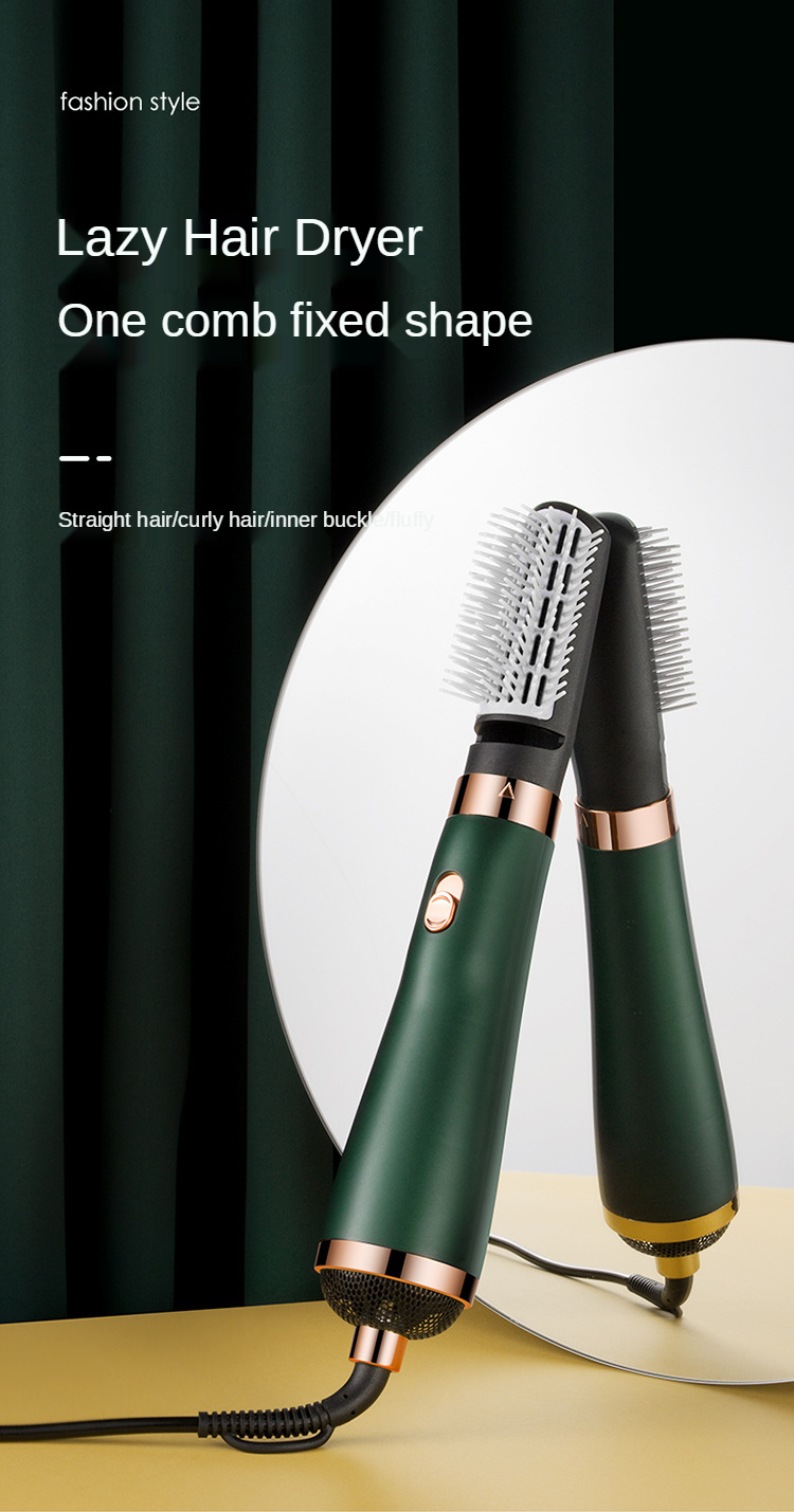 Amazon hair dryer Portable comb straight curl dual-purpose styling hot air comb multifunctional household straight hair curling