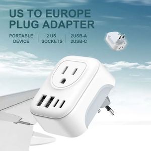 Universeller EU-US-Wechselstromstecker-Reise adapter Deutsch-US-Reise konvertierungs stecker 2 Typ-C-Ausgang Multi-Port-Konvertierungs buchsen - Product Image 2