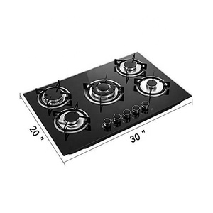 陶瓷玻璃板钢化多功能量程平板炊具五燃烧器电池供电燃气灶 - Product Image 3