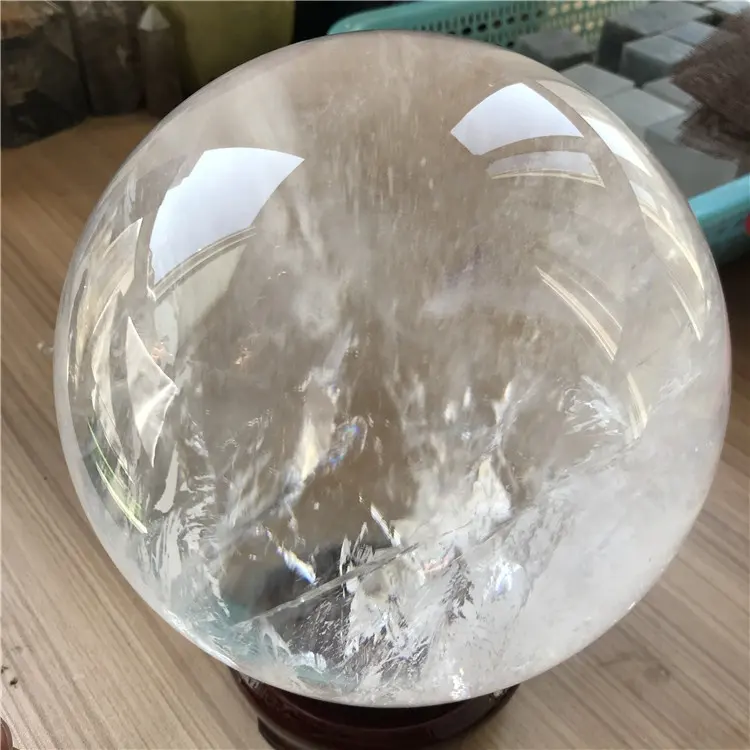 Esferas de cristal de alta qualidade naturais, grandes bolas de quartzo transparentes para venda