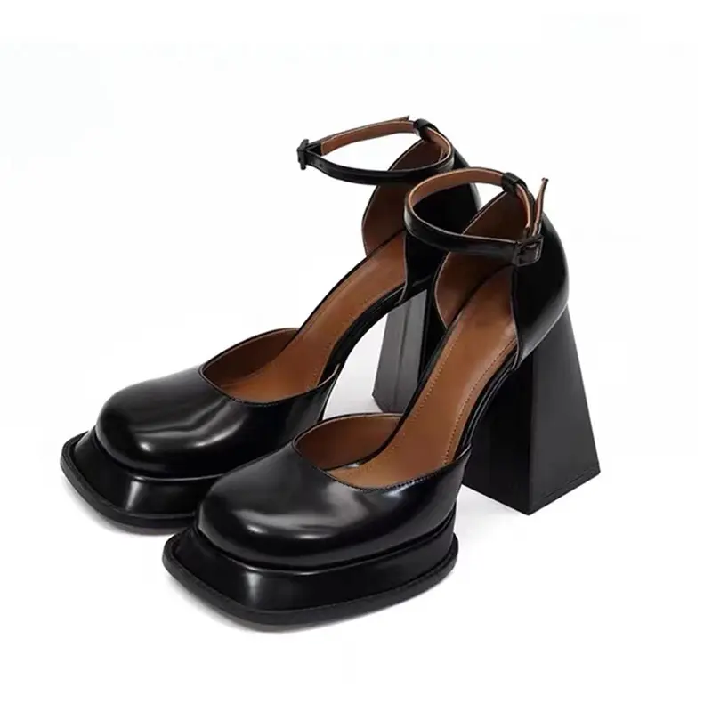 Sandales pour dames Nouveau design Dernières sandales pour femmes et dames Plate-forme Talons épais Chaussures à talons Mary Jane Pompes pour filles Sandales