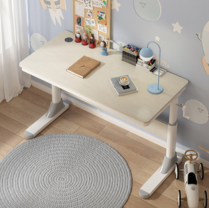 Design Library Boardroom Reading Table Small <strong>Computer</strong> Manual Height Adjustable Desk Wood Grain Stand Study Table for Home Office - Product Image 1