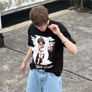 QUICKSHOWカスタムルミナスTシャツヒップホップストリートウェアダークニット生地で輝きます
