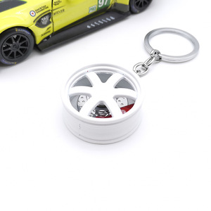 Auto 3D <strong>Turbo</strong> Wheel Keychain Customized Metal Keyring in Car Wheel Hub Shape UV Printed Zinc Alloy Wholesale Car Keytag <strong>Key</strong> Tag
