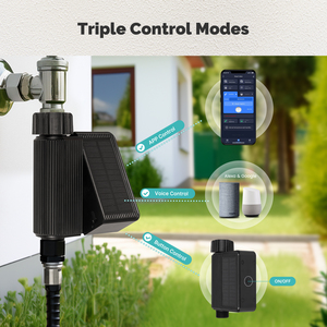 Temporizador de agua Solar WiFi Tuya IP65 Entrada de latón impermeable con Sensor de humedad de temperatura del suelo Detector interruptores de Control remoto - Product Image 5