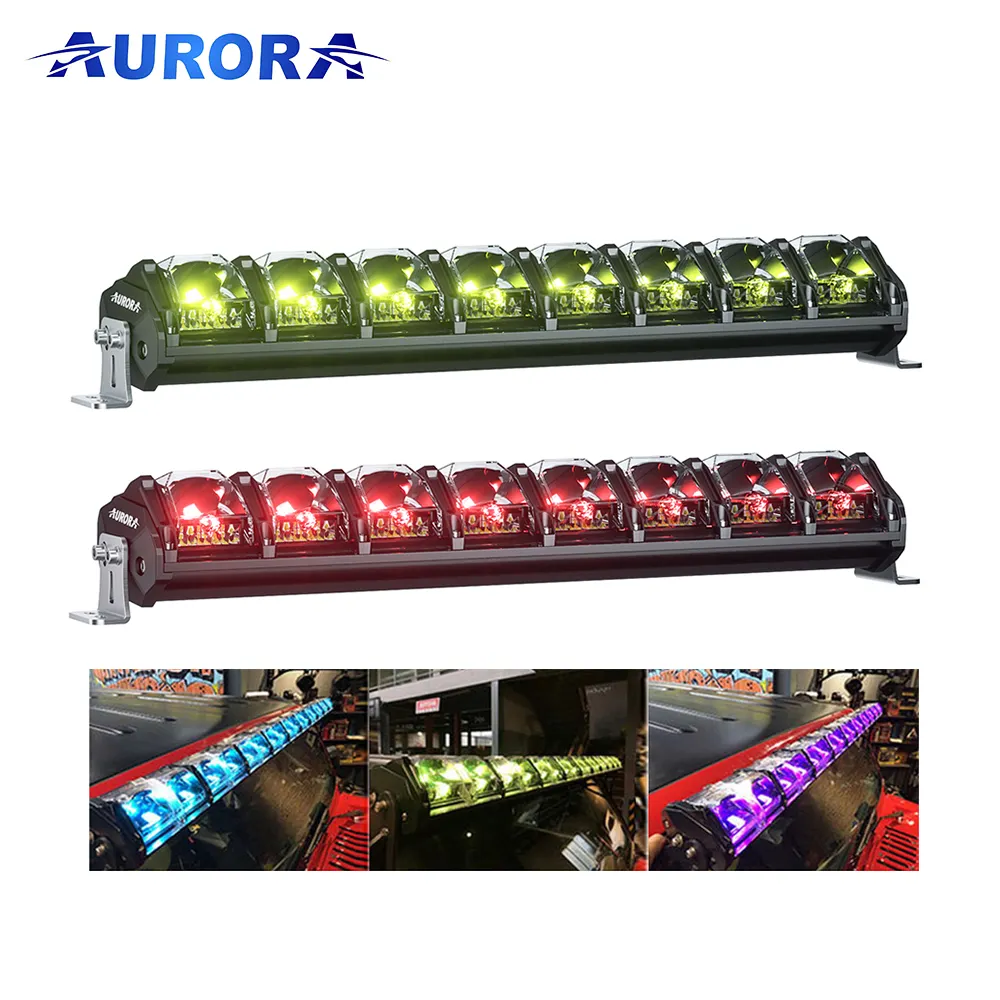 Aurora Grosir Breather Paten Offroad RGB Led Light Bar Dimmable 10 ''20'' 30 ''40'' 50 ''Evolve Led Light Bar