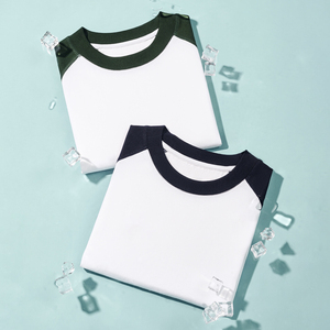 Ucuz promosyon yumuşak düz renk beyzbol kontrast rahat iki ton renk blok t Shirt gri siyah Raglan gömlek - Product Image 4