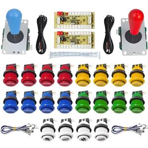 Aismar tlink Arcade Zero Delay Kit 2-Spieler-USB-Encoder für PC Raspberry Pi Push Button 8-Wege-Joystick-Münzspielbox