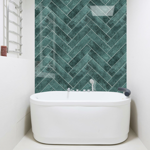 Sang trọng màu xanh lá cây vỏ và dính gạch tự dính bóng tàu điện ngầm gạch Gạch Mosaic dính trên backsplash cho nhà bếp phòng tắm RV - Product Image 4