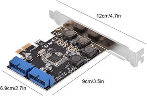 PCI Express 1X Extender ไปยังภายใน2พอร์ตส่วนหัวของ19Pin ได้อย่างรวดเร็ว5Gbps PCI-Express USB 3.0 CARD - Product Image 6