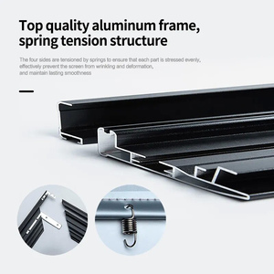 High Quality 60 72 84 92 100 Inch 16:9 Wall <strong>Frame</strong> PVC White Soft Narrow Border 1.2 cm <strong>Fixed</strong> <strong>Frame</strong> Projector Projection <strong>Screens</strong> - Product Image 5