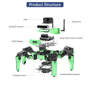 JetHexa Hexapod ROS-Roboter mit 3D-Tiefenkamera, Lidar-Unterstützung Python-Programmierung, SLAM-Mapping-Navigation, 3D-Vision-Interaktion