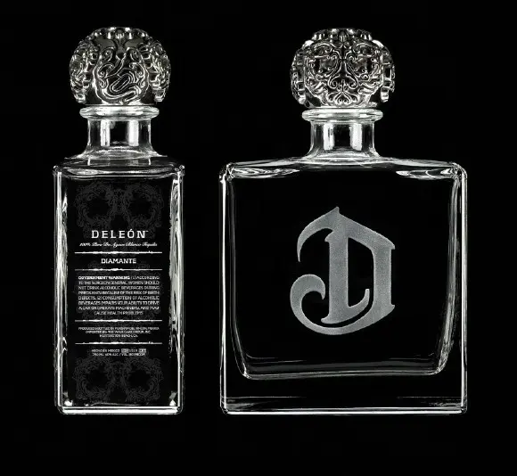 DeLeon-botella de cristal vacía de tequila, frasco cuadrado de lujo de marca, 750ml