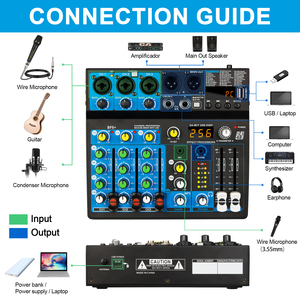 <strong>Pro</strong> Audio BF6+ Professional 6-Channel DJ <strong>Mixer</strong> Powered Stereo Audio <strong>Mixer</strong> Digital Sound Card High Accuracy <strong>Mixer</strong>