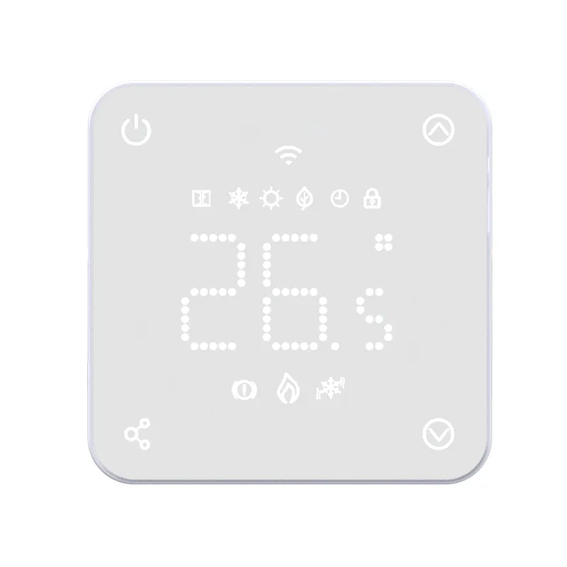 Alexa Control 220Vac Smart Home Chauffage Refroidissement Thermostat tactile en verre LED
