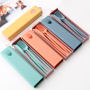 2023 New Arrival High Quality Knife Spoon Fork Chopsticks <strong>Wheat</strong> Straw Fiber Cutlery Eco Portable Travel Cutlery Set for Home