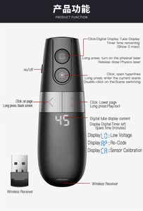 H101 Wireless Remote Control Pointer Digitaler Präsentation stift 2.4G Wireless Multifunktions Presenter PowerPoint Schwarz - Product Image 4