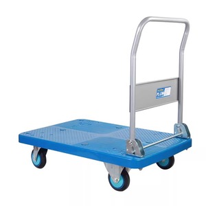 Im lặng gấp phẳng Xe đẩy bốn bánh nhựa đẩy-Kéo giỏ hàng tiết kiệm công sức - Product Image 3