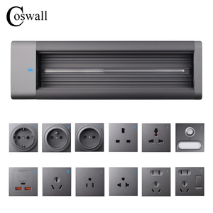 Coswall เต้ารับติดพื้นผิวแบบพรีเมี่ยม5วิธีพร้อมสวิตช์ติดผนังแบบรีดอลูมิเนียมฝาครอบแบบคอมโบเท่านั้น - Product Image 4