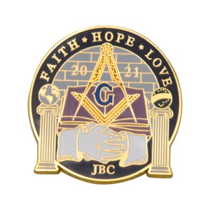 Ghim Ve Áo Masonic Tráng Men Cứng Logo Theo Yêu Cầu Nhà Sản Xuất Sang Trọng - Product Image 1