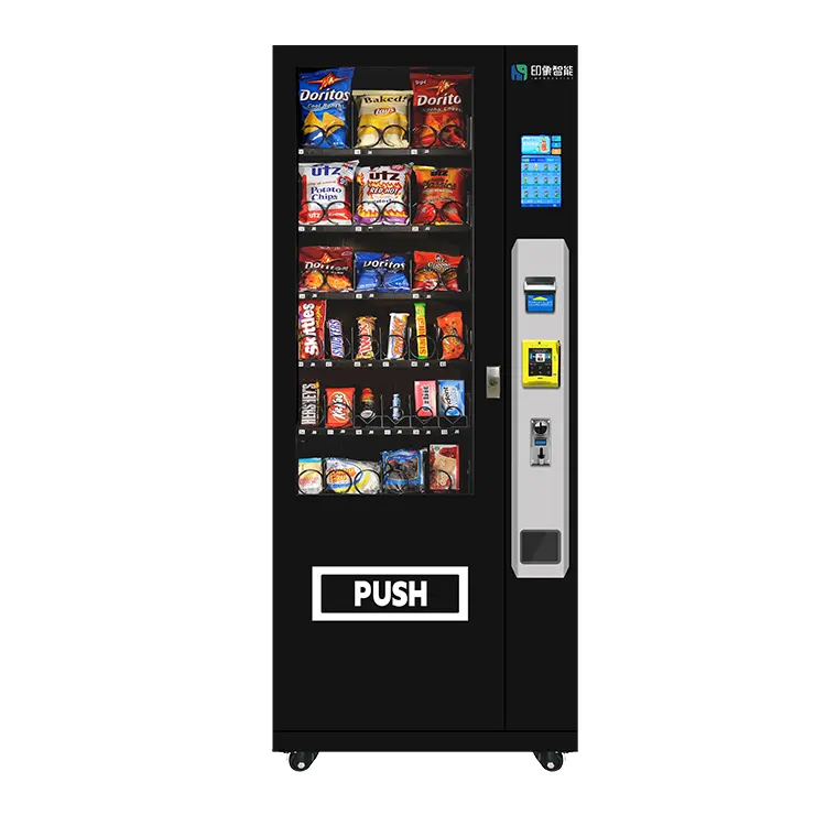 Impress Smart Owning Distributeur automatique de boissons froides Meilleur distributeur automatique de collations noir combo numérique avec écran