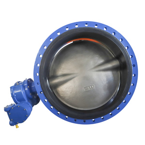 วาล์วผีเสื้อแบบหน้าแปลนคู่ทำด้วยตนเอง DN50-2000 EN593 PN10 PN16เหล็กดัดสำหรับการใช้งานน้ำทั่วไป - Product Image 3