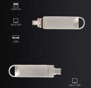 4ใน1 iPhone USB Flash 128GB แฟลช Micro USB Type-C 256 GB แฟลชไดรฟ์และ USB 3.0พอร์ตสำหรับสมาร์ทโฟน iPhone/Android/MacBook - Product Image 5