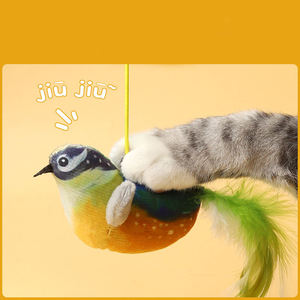 Xianchanpets, nuevo estilo, juguetes interactivos de hierba gatera, pájaro simulado de plumas chirriantes para gatos y perros de interior jugando - Product Image 2