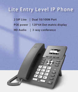 ODM Fabricante de equipos originales para comunicación con conmutador de red Centro de llamadas de 3 vías Teléfono de conferencia IP SIP - Product Image 2